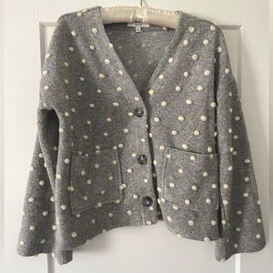 madewell texture & thread polka dot cardigan